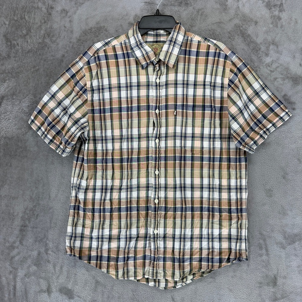 Polo Jeans Co. Shirt Mens L Denim Goods Multicolor Button-down EUC